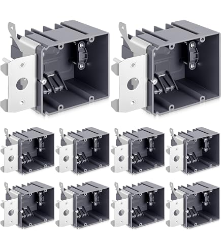 1 Gang Outlet Box. Non-Metallic, Adjustable Vertical Electrical
